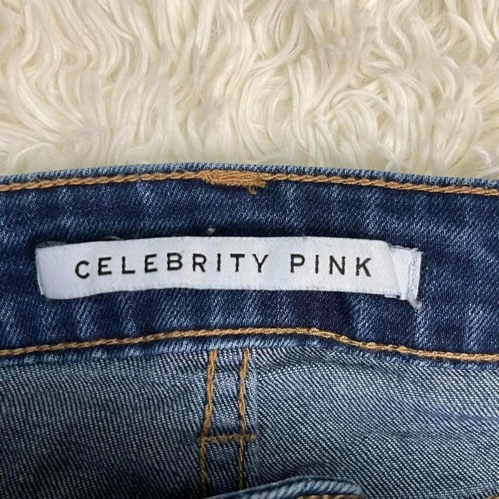 Celebrity Pink Distressed Rolled Jean Shorts Women’s Size 0 - Picture 5 of 6